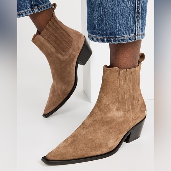 NWOB Anine Bing Roy Suede Taupe Booties - Picture 1 of 12
